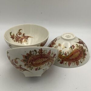 Set of three Lenox Burnished Amber China Treat Bowls